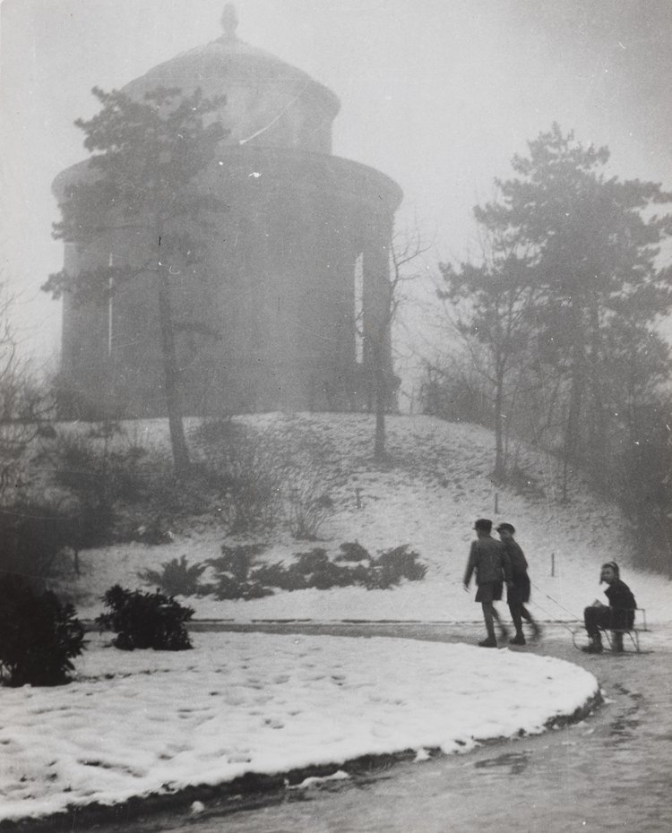 Ogród Saski zimą, widok na Wodozbiór