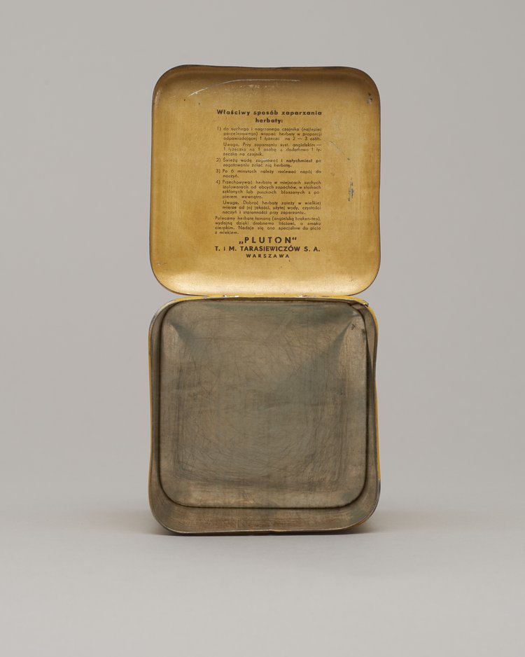 Puszka po herbacie firmy Pluton