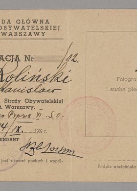 Legitymacja członkowska Stanisława Rolińskiego