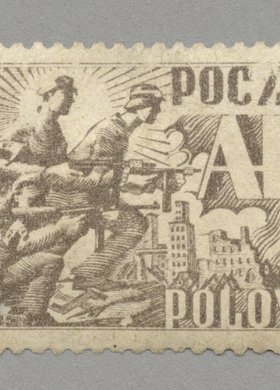 Znaczek pocztowy Poczty Polowej Armii Krajowej z okresu Powstania Warszawskiego