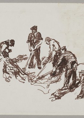 Robotnicy przy odgruzowywaniu Warszawy