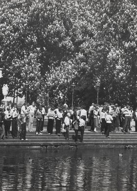 Fragment tarasu Pałacu na Wyspie w Łazienkach Królewskich
