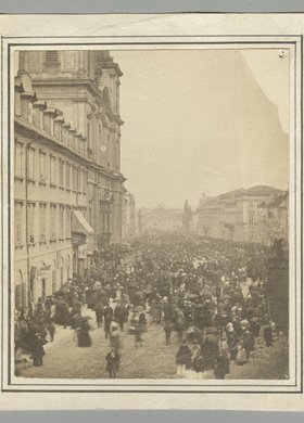 Procesja Bożego Ciała przy kościele św. Krzyża na Krakowskim Przedmieściu