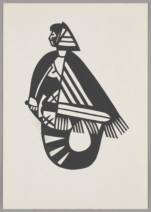 Wycinanka, syrena w chustce