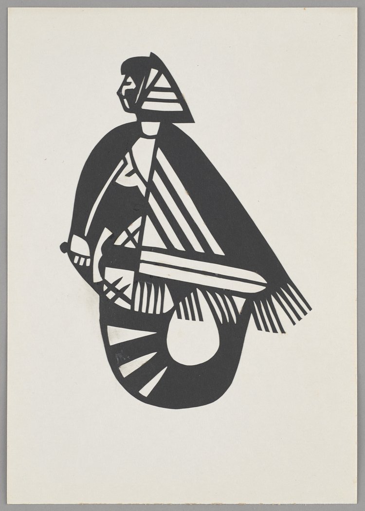 Wycinanka, syrena w chustce