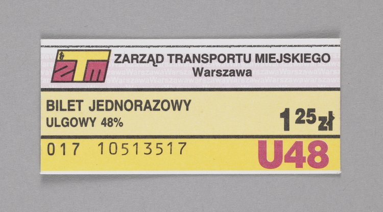 Bilet jednorazowy ulgowy (48%)