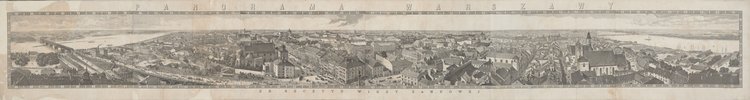 Panorama Warszawy ze szczytu wieży zamkowej