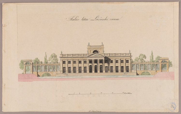 Pałac w Łazienkach, elewacja północna