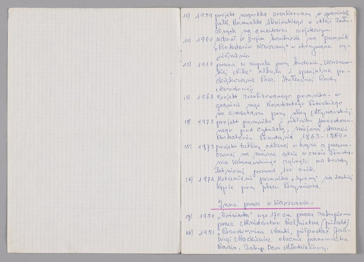 Wykaz prac artystycznych Jerzego Chojnackiego