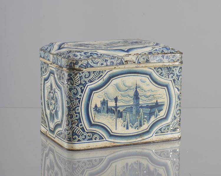 Puszka na słodycze z widokami Warszawy