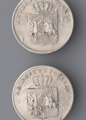 Para spinek do mankietów, wykonanych z 5-złotowych monet z 1831 r.