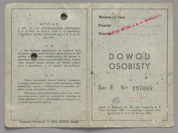 Dowód osobisty Edwarda Manitiusa