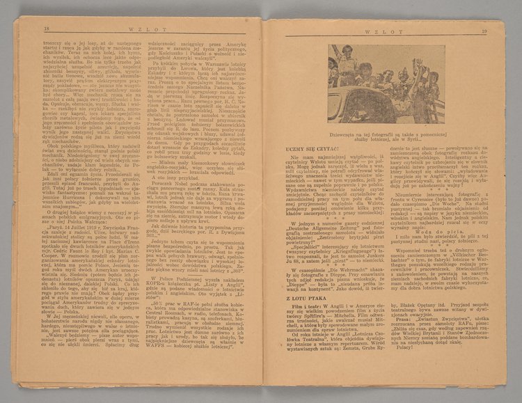 Czasopismo zatytułowane "Wzlot. Pismo Młodzieży Lotniczej", Rok I, lipiec - wrzesień 1943 r.