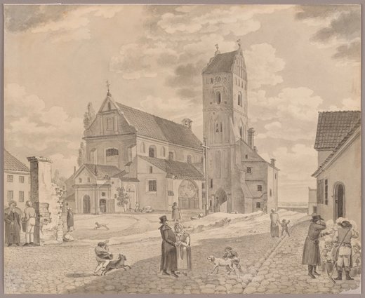 Widok kościoła Nawiedzenia Najświętszej Marii Panny od strony Nowego Miasta