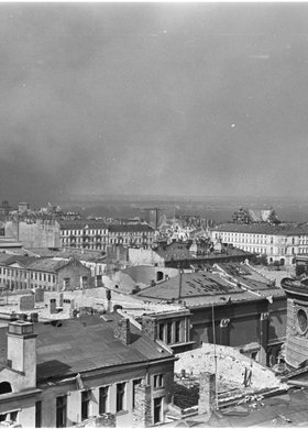 Panorama zniszczonego Śródmieścia