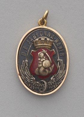 Odznaka pamiątkowa z budowy kolejki dojazdowej podmiejskiej Jabłonna-Wawer dla Leopolda Kronenberga