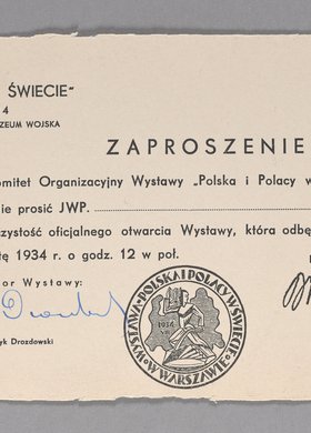 Zaproszenie na otwarcie wystawy p.t. "Polska i Polacy w Świecie"