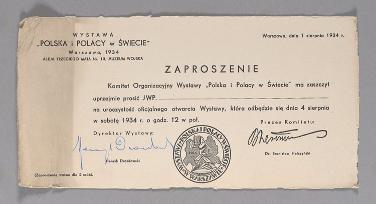Zaproszenie na otwarcie wystawy p.t. "Polska i Polacy w Świecie"
