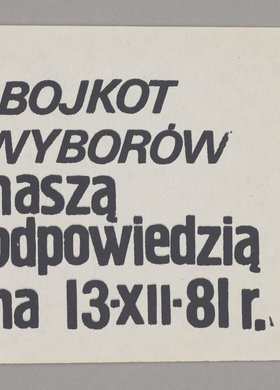 Ulotka zachęcająca do bojkotu wyborów
