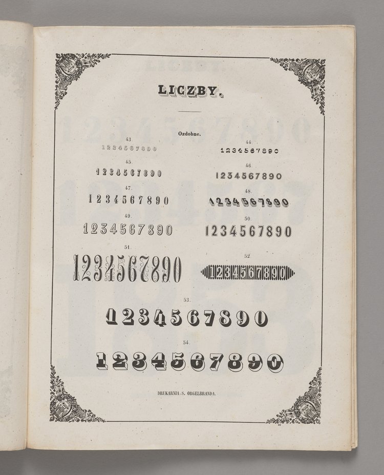 Wzory pism i ozdób drukarni S. Orgelbranda w Warszawie