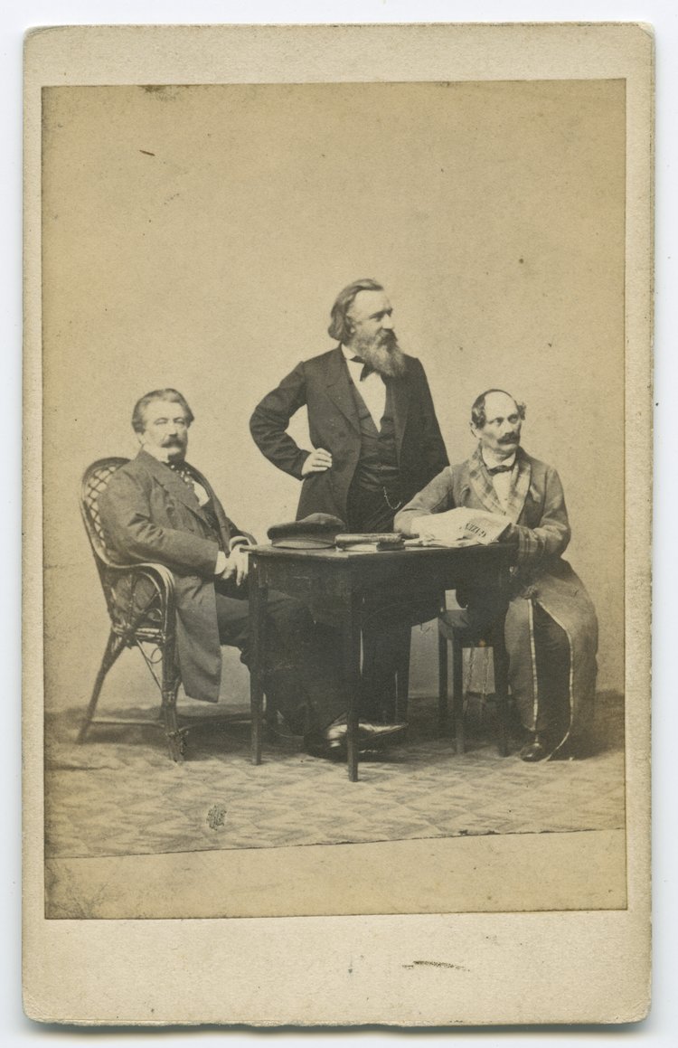 Portret Ksawerego Szlenkiera, Karola Beyera i Jakuba Piotrowskiego, członków Delegacji Miejskiej 1861