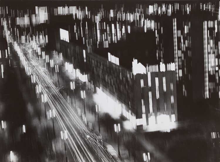 A Warsaw street at night