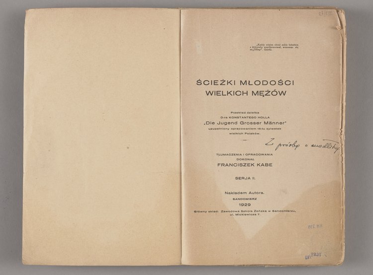 Ścieżki młodości wielkich mężów