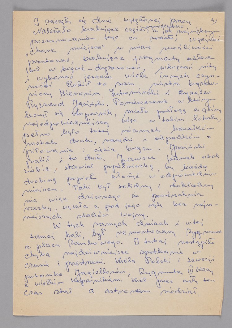 Relacja Jerzego Chojnackiego z prac naprawczych jakie prowadził przy pomniku Mikołaja Kopernika w Warszawie
