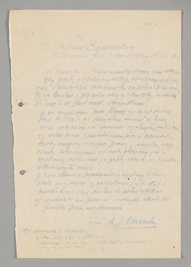 Pismo wysłane przez Antoniego Stefana Olszewskiego