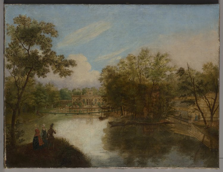 Widok na Pałac Na Wyspie w Łazienkach