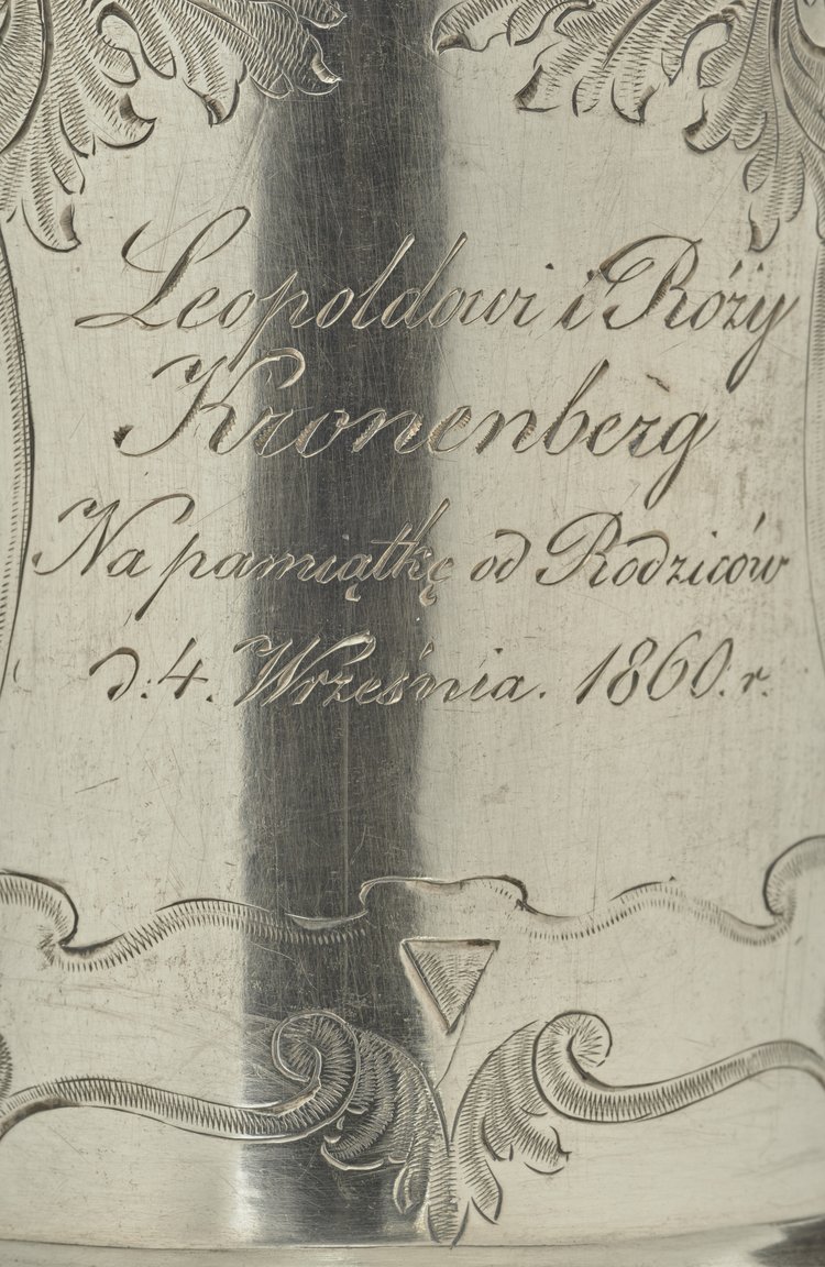 Puchar z dedykacją dla Róży i Leopolda Kronenbergów