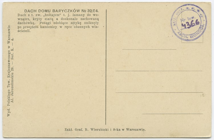 Dach kamienicy Baryczków