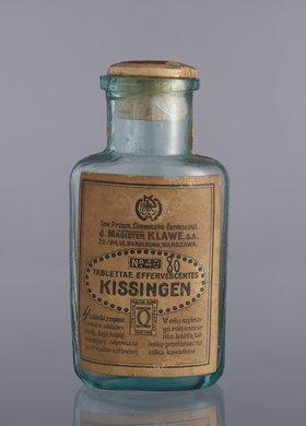 Butelka apteczna po preparacie Kissingen firmy Klawe