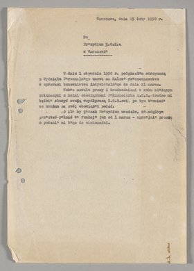 Pismo wysłane przez Antoniego Olszewskiego