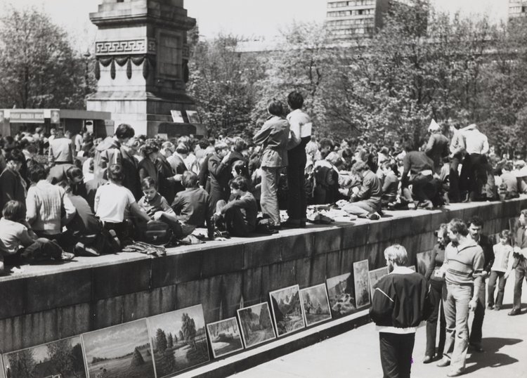 Book fair outside the Palace of Culture and Science