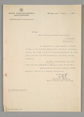 Pismo skierowane do Zarządu Cechu Kotlarzy Miedzi Chrześcijan w Warszawie