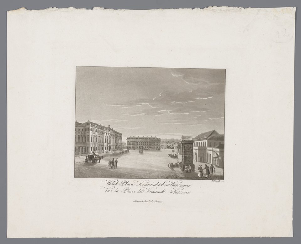 Widok placu Krasińskich, Fryderyk Krzysztof Dietrich, 1827-29