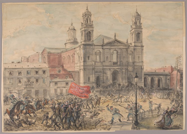Manifestacja na placu Grzybowskim 13 listopada 1904 roku