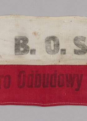 Opaska biało-czerwona BOS