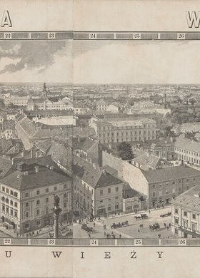 Panorama Warszawy ze szczytu wieży zamkowej