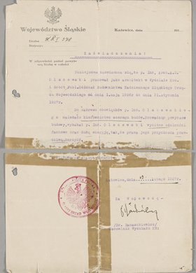 Zaświadczenie wystawione Antoniemu Olszewskiemu