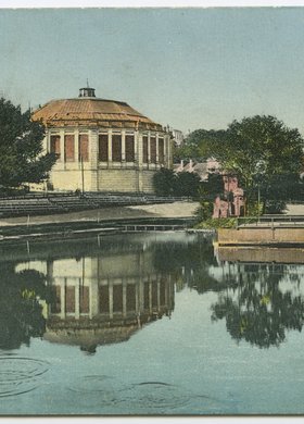 Tor kolarski dookoła stawu i rotunda na Dynasach