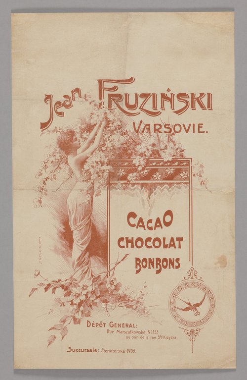 Plakat Jean Fruziński Varsovie. Cacao Chocolat Bonbons