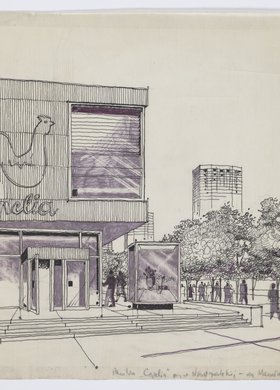 Pawilon handlowy Cepelii, elewacja od ulicy Nowogrodzkiej