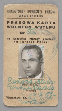 Karta prasowa wydana Aleksandrowi Rekszy