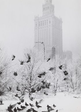The Palace of Culture and Science in winter
