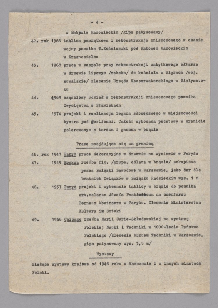 Wykaz prac artystycznych Jerzego Chojnackiego