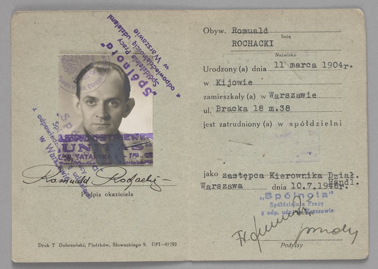 Legitymacja pracownicza Romualda Rochackiego
