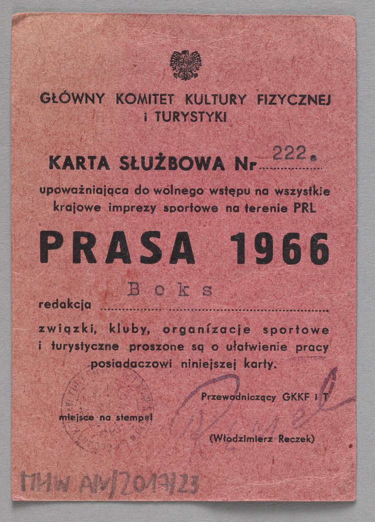 Legitymacja służbowa Aleksandra Rekszy