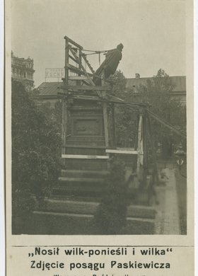 Demontaż pomnika Iwana Paskiewicza